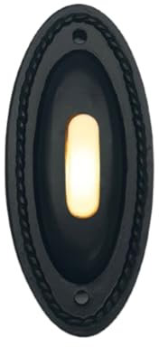 Matte Black Wired Doorbell Button - Modern Oval Push Button Chime, Durable Decorative Doorbell for Home Entry, Weatherproof Outdoor Finish, Easy Installation