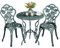 Yaheetech 3-Piece Patio Bistro Set, Outdoor AluminumTable and Chairs, Garden Dinging Furniture, Rose Design for Balcony, Porch, Lawn, Pool, Green