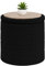 Bonlife Boucle Ottoman Storage, Foot Rest Stool Seat, Folding Footstool for Living Room, Sherpa Ottoman for Bedroom, Black, 43x43x45 cm