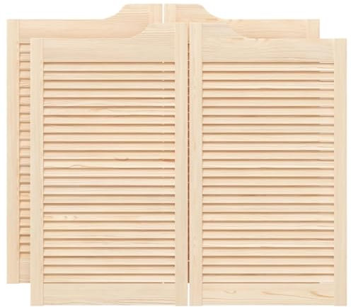 Double Porte Battante, Porte Saloon de Séparation à persiennes 2paires 90x100 cm bois massif Pin