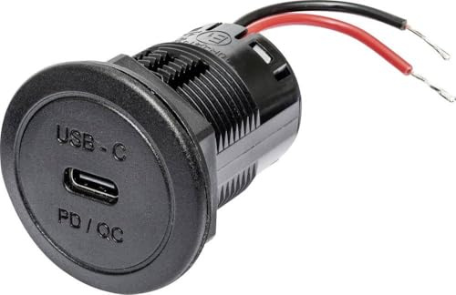 PROCAR Power USB-C Einbausteckdose PD/QC 60 Watt ohne LED 12 V, 24 V