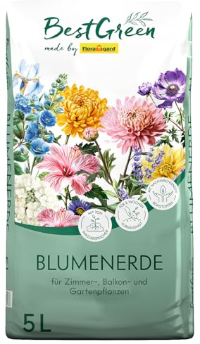 BestGreen Blumenerde 5 L – torfreduzierte Universal- & Pflanzerde mit lockerer Struktur & guter Wasserspeicherung – ideal für Zimmer-, Balkon- & Kübelpflanzen für kräftiges Wachstum