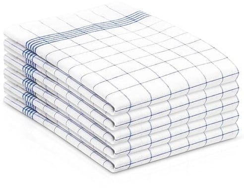 Dulynva 5er Set Geschirrtücher Baumwolle Küchentücher Geschirrhandtücher Trockentücher Küche Geschirr Handtücher Kitchen Tea Towels Abtrockentücher Spüllappen Putzlappen (45x65cm, Blau)