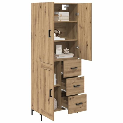 vidaXL Highboard Artisan-Eiche 69,5 x 34 x 180 cm Holzwerkstoff