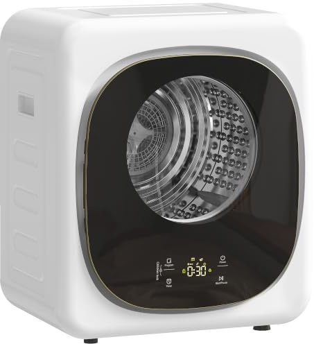 HOMCOM Mini Wäschetrockner mit 5 Programm 800 W 4 kg bis zu 60℃ Weiß | Freistehend, Wandmontierbar, Ablufttrockner, Smart-Sensor, Timer und Touch-Anzeige, Trockner für Kleidung