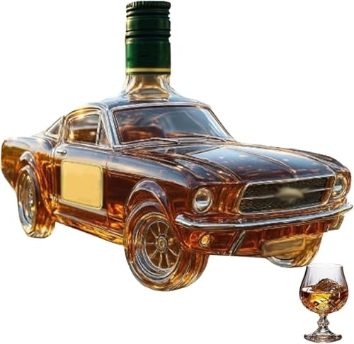 Caraffa per whisky a forma di auto, in vetro borosilicato, 400 ml, decantatore originale per vino, che unisce aerazione e decorazione per ufficio retrò