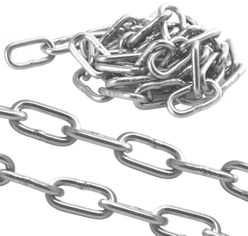 1 Meter Kette Kurzgliedrig 4mm Edelstahl A4 Rundstahlkette DIN 766 Edelstahlkette WIBTEC®