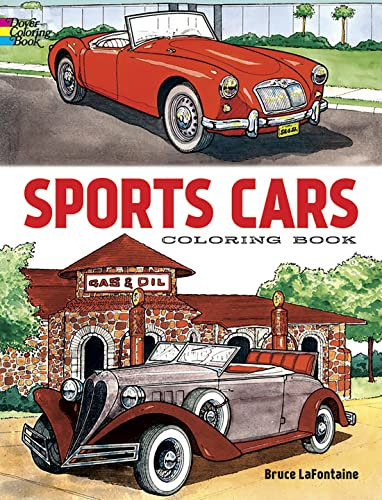 Sports Cars (Dover Planes Trains Automobiles Coloring)
