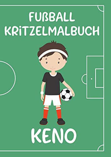 Fußball Kritzelmalbuch KENO: Personalisiertes DIN A4-Malbuch mit Blankoseiten zum Kritzeln und Malen für Kinder ab 2 Jahren. Softcover.