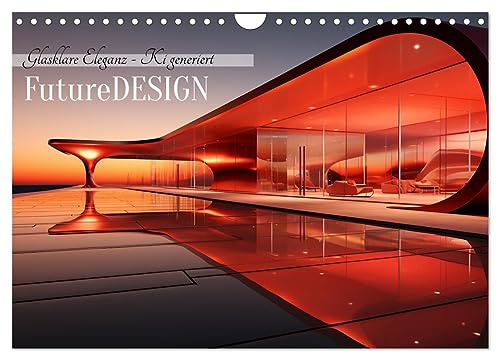 FutureDESIGN (Wandkalender 2026 DIN A4 quer), CALVENDO Monatskalender: Faszinierende Gebäude im futuristisches glasklaren Design - KI generiert (CALVENDO Orte)