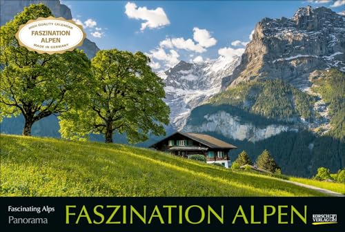 Faszination Alpen 2025: Großer Foto-Wandkalender mit Bildern von Gipfeln der Alpen. Edler schwarzer Hintergrund. PhotoArt Panorama Querformat: 58x39 cm.