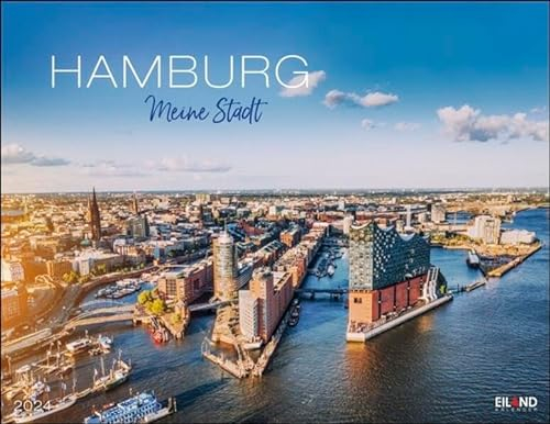 Hamburg Kalender 2024. Reise-Wandkalender mit 12 atemberaubenden Fotografien der Hansestadt. Städte-Kalender 2024 zum Aufhängen. 44 x 34 cm. Querformat.