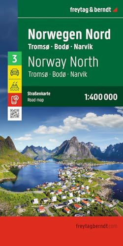 freytag & berndt Straßenkarte Norwegen Nord, Tromsø - Bodø - Narvik 1:400.000: mit Autofähren