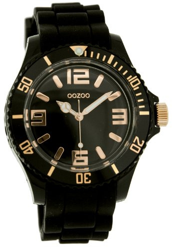 Oozoo Damen Armbanduhr mit Silikonband Rosefarbene arabische Zahlen und Indexe 43 MM Durchmesser in verschiedenen Variationen