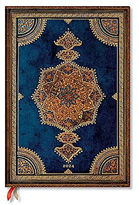 Safavid Indigo (Safavid Binding Art) Grande 12-month Dayplanner 2024