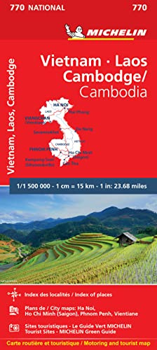 Michelin Vietnam, Laos, Kambodscha: Straßen- und Tourismuskarte 1:1.500.000 (MICHELIN Nationalkarten, Band 770)
