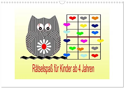 Rätselspaß für Kinder ab 4 Jahren (Wandkalender 2025 DIN A3 quer), CALVENDO Monatskalender