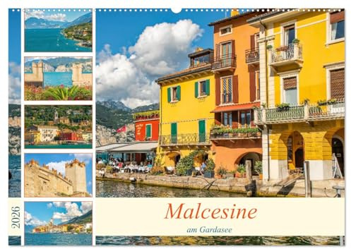 Malcesine am Gardasee (Wandkalender 2026 DIN A2 quer), CALVENDO Monatskalender: Beliebtester Ferienort am Ostufer des Gardasees. (CALVENDO Orte)