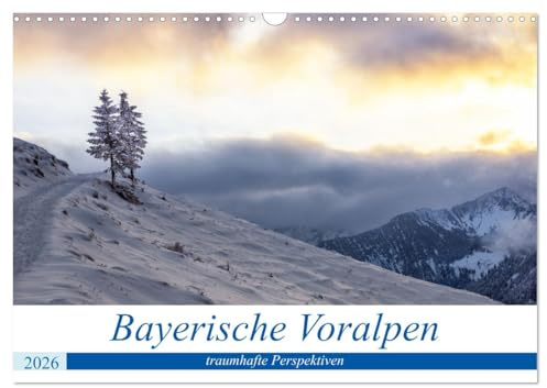 Bayerische Voralpen - traumhafte Perspektiven (Wandkalender 2026 DIN A3 quer), CALVENDO Monatskalender: Jahresbegleiter für Bergliebhaber in den bayerischen Voralpen (CALVENDO Natur)