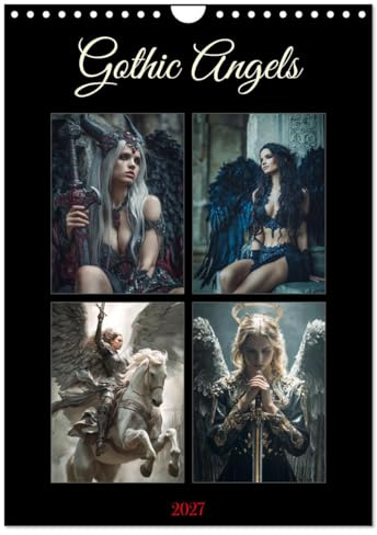 Gothic Angels (Wandkalender 2027 DIN A4 hoch), CALVENDO Monatskalender: Gefallene Engel zwischen Licht, Schatten und ewiger Macht. (CALVENDO Kunst)