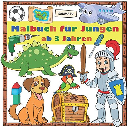 Malbuch Jungen ab 3 Jahren: Großer Malspaß im Quadrat