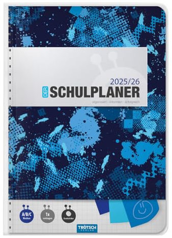TRÖTSCH - Schulplaner Blau 25/26: Planer Schülerkalender Hausaufgabenheft Timer