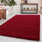 HomebyHome Shaggy Teppich Läufer Flur 60 x 110 cm - 50 mm Florhöhe Hochflor Wohnzimmerteppich Rot Extra Weich und Flauschig - Bettvorleger Teppiche für Schlafzimmer - Waschbarer Küchenläufer - Carpet