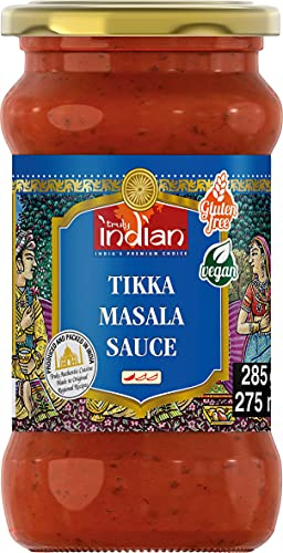 Truly Indian Tikka Masala Sauce, Angenehm scharfe Fertigsauce für schnelle Gerichte mit natürlichen Zutaten, Authentisch indisch kochen, Vegan & glutenfrei (6 x 285 g)