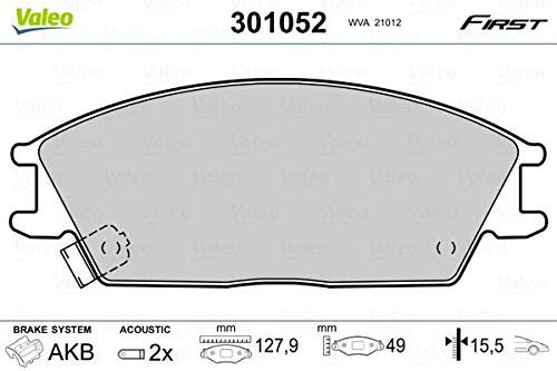 Valeo 4er-Set Bremsbeläge Essential 301052, Vorderachse | Kompatibel mit: HYUNDAI ACCENT I, ACCENT II, ACCENT II Stufenheck, ACCENT Stufenheck, GETZ, LANTRA I, LANTRA II, PONY