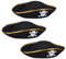 Relaxdays Piratenhut, Set 3, Schwarz, Dreihorn, Totenkopf, Kostüm, Karneval, Herren, Damen, Einheitsgröße, Schwarz