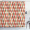 ABAKUHAUS Geometrisch Duschvorhang, 70er Jahre Retro-Stil, Stoffliches Gewebe Badezimmerdekorationsset mit Haken, 175 x 200 cm, Orange Sepia