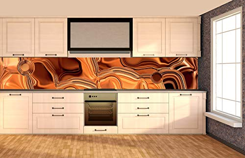 Dimex Küchenrückwand Folie selbstklebend FLÜSSIGE Bronze | Klebefolie - Dekofolie - Spritzschutz für Küche | Made in EU - 350 cm x 60 cm