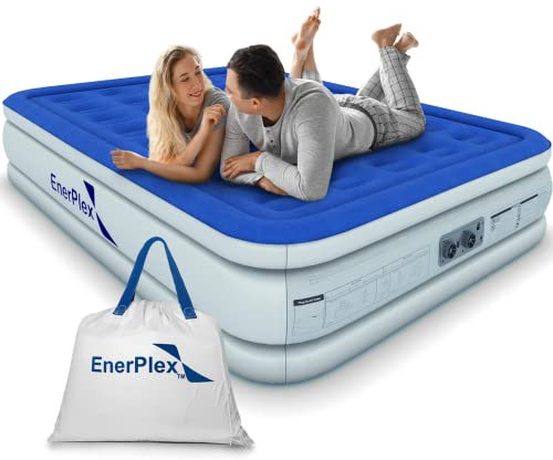 EnerPlex Queen Air Mattress with Built-in Pump, 13 Raised Inflatable Bed