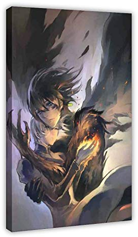 HUANGCHOU Anime-Poster Howl's Moving Castle 17, Leinwand, Poster, Schlafzimmer, Dekoration, Sport, Landschaft, Büro, Raumdekoration, Geschenk, 50 x 75 cm, Rahmen-style1