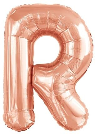 Amscan 9911480 9911480-Rose Buchstabe R SuperShape Folienballon-39, Rosegold