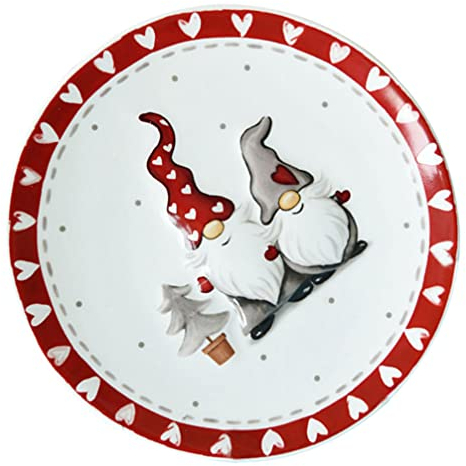 Cabilock Assiettes de Noël en Céramique - Bol, Assiettes à Gâteaux et Dessert - Plats de Service pour Chips, Sauces et Légumes