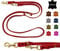 Hundeleine Fettleder Messing kleine Hunde/große Hunde 2m / 2,40m / 2,80m / 3,50m / 5m Doppelleine verstellbar (2m X 8mm, Rot)