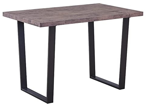 GOLDFAN Rechteckiger Esstisch aus Holz Metall Tischbeine Industrial Style Holztisch Küchentisch für 4-6 Personen (Hellbraun, 110x70x75)