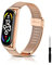KeeFos Metall Armband Kompatibel mit Xiaomi Smart Band 7, Herren Damen Uhrenarmband, Edelstahl Metall Ersatzarmband für Xiaomi Mi Band 7 - Roségold