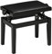 HOMCOM Klavierhocker Höhenverstellbare Klavierbank mit Lederkissen Pianobank Kunstleder Gummiholz Schwarz 63 x 33 x 45-56 cm