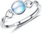 KALVICA 925 Sterling Silber Ring für Damen Mädchen Mondstein Ringe Opal Band Ringe Verstellbarer Verlobungsring Eternity Promise Ringe Verlobungsjubiläum Ehering Schmuck