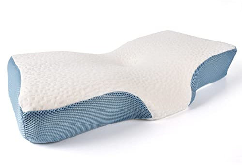 SPXMQSS Nackenkissen Kopfkissen Seitenschläfer, Orthopädisches Schmetterling Kissen Rückenschläfer Lindert Nacken und Schulterschmerzen, Ergonomisches Gedächtnisschaum Antischnarchkissen.