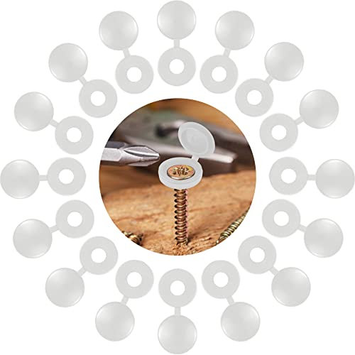 150Pcs White Screw Caps Hinged Plastic Screw Cover Caps for M4-M 8 Screws