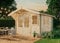 Gartenhaus Gabriel-34 mit Fußboden aus Holz, Gerätehaus 300x400, 10,07 m², 34 mm Wandstärke, Holzhaus in Blockbohlen-Bauweise inkl. Fenster, Doppelfenster und Leimholztür Imprägnierung (Pinie)