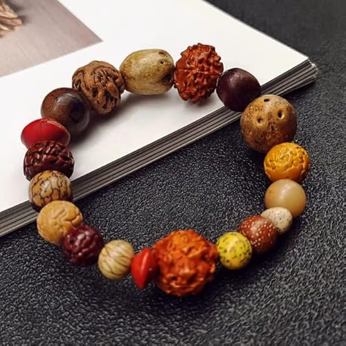 Armband, Armbänder for Männer, Geschenk for Männer, achtzehn Bodhi-Armband, Männer und Frauen, ethnischer Buddha-Perlen-Armband, Naturstein-Armband, Yoga-Schmuck, Geschenk (Color : Beaded Bodhi Bracl