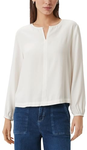 comma Damen 2145840 Bluse, 0120 weiß, 38