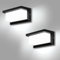 Lightsjoy LED Wandleuchte Außen 2 Stück 18W IP66 Wasserdicht Außenlampe Außenbeleuchtung Wand Rechteck Wandlampe Alu Außenwandleuchte für Außenbreich Outdoor Kaltweiß 6000K