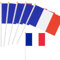 Lot de 100 Petit Drapeau France avec Baton Mini Drapeau Français Tricolore Tenus à Manivelle Fanions Bleu Blanc Rouge Pour Fête Bar Célébration Matchs de Football Evénement Sportif Jardin Décoration