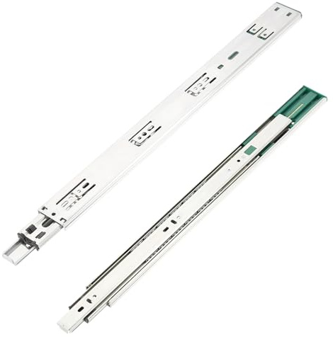 GTV Glissières de tiroir H45 Versalite Plus+, guidage à billes avec amortissement, hauteur = 45 mm, mécanisme de fermeture amortie, capacité de charge de 40 kg, installation facile et rapide