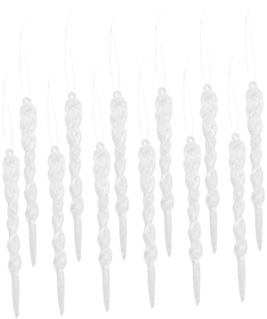 Garneck STK Simulation Eiszapfen Klarer Eiszapfentropfen Weihnachtsschmuck Baum Eiszapfen Hängende Eiszapfen Aus Kunststoff Eiszapfen Fallen Ornament Weiß Kranz Weihnachten Plastik